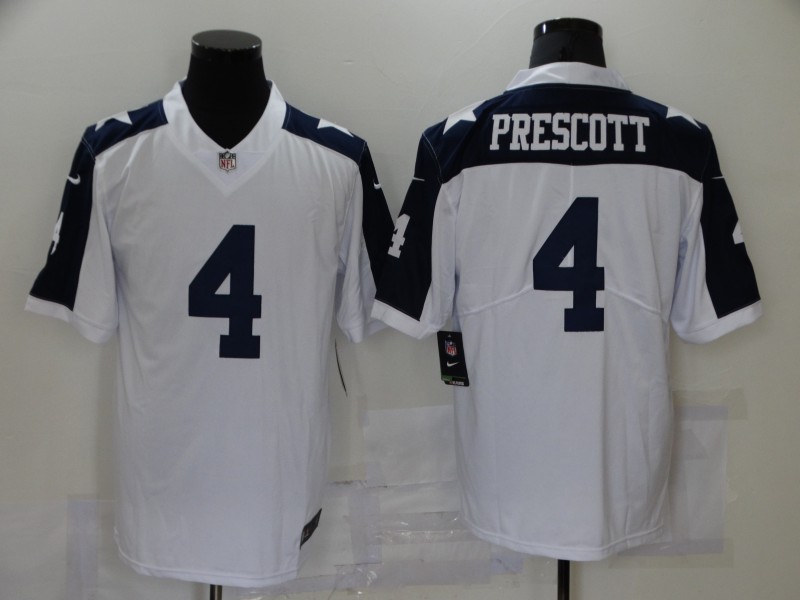 Men's Dallas Cowboys Dak Prescott #4 White Jersey